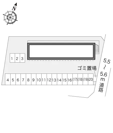 ★手数料０円★みどり市笠懸町阿左美　月極駐車場（LP）
